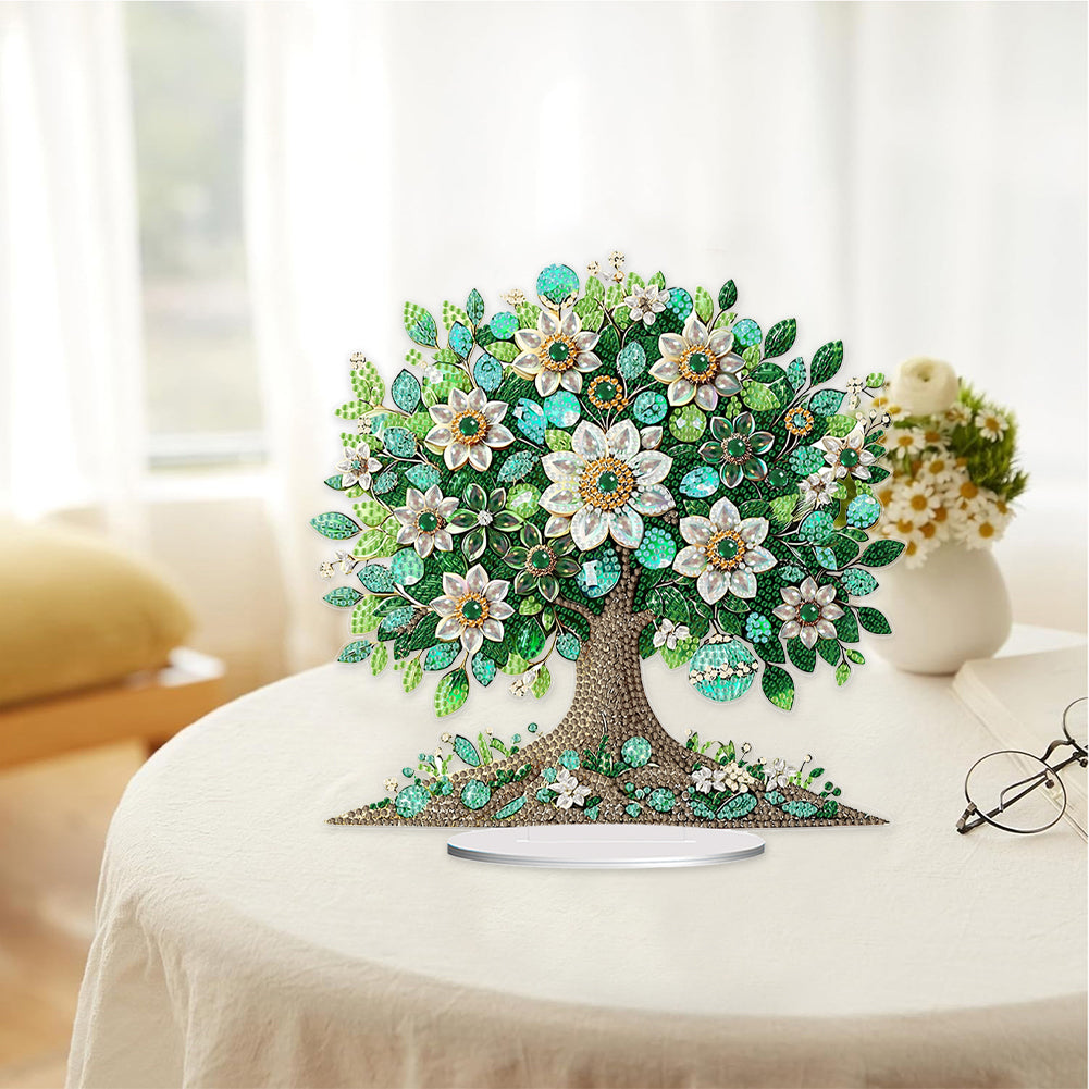 Flowers Table Top Diamond Painting Ornament Kits for Home Office Desktop Decor