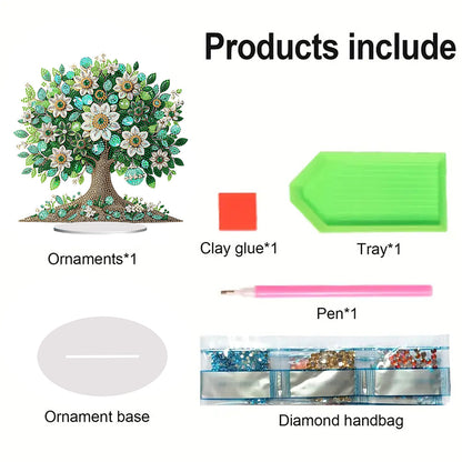 Flowers Table Top Diamond Painting Ornament Kits for Home Office Desktop Decor