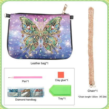 5D Diamond Painting Crossbody Chain Bags Leather Diamond Art Purses for Adults