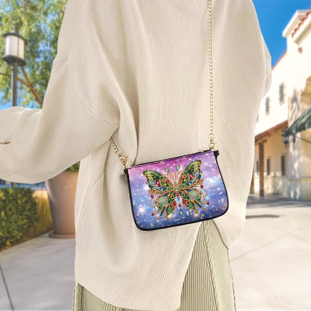 5D Diamond Painting Crossbody Chain Bags Leather Diamond Art Purses for Adults