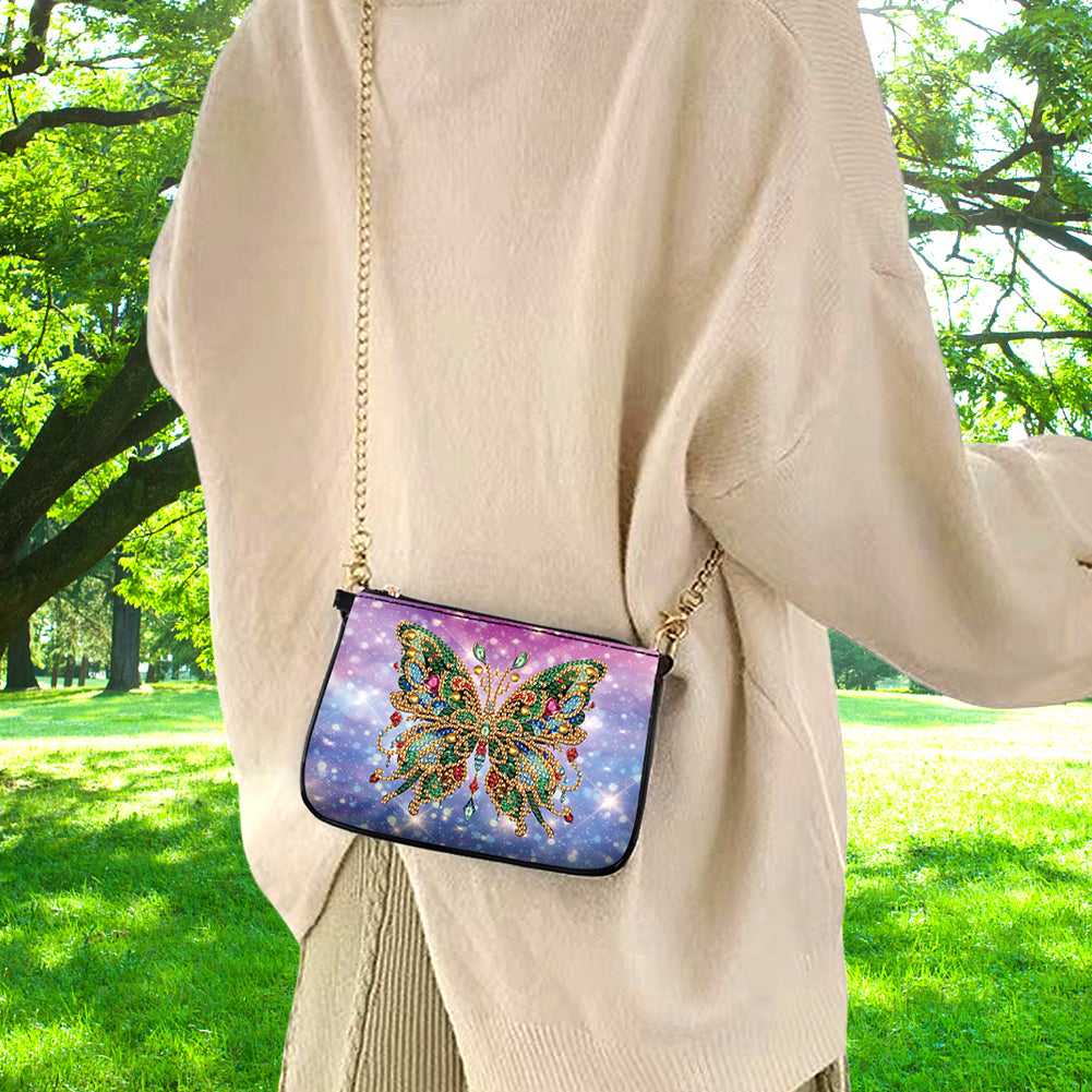 5D Diamond Painting Crossbody Chain Bags Leather Diamond Art Purses for Adults