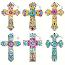 Load image into Gallery viewer, 6Pcs Special Shape Cross Diamond Painting Bookmark Diamond Bookmark Art Projects

