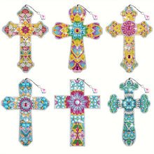 Load image into Gallery viewer, 6Pcs Special Shape Cross Diamond Painting Bookmark Diamond Bookmark Art Projects
