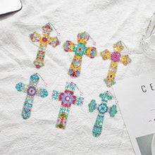 Load image into Gallery viewer, 6Pcs Special Shape Cross Diamond Painting Bookmark Diamond Bookmark Art Projects
