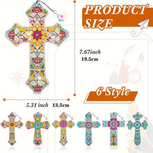 Load image into Gallery viewer, 6Pcs Special Shape Cross Diamond Painting Bookmark Diamond Bookmark Art Projects
