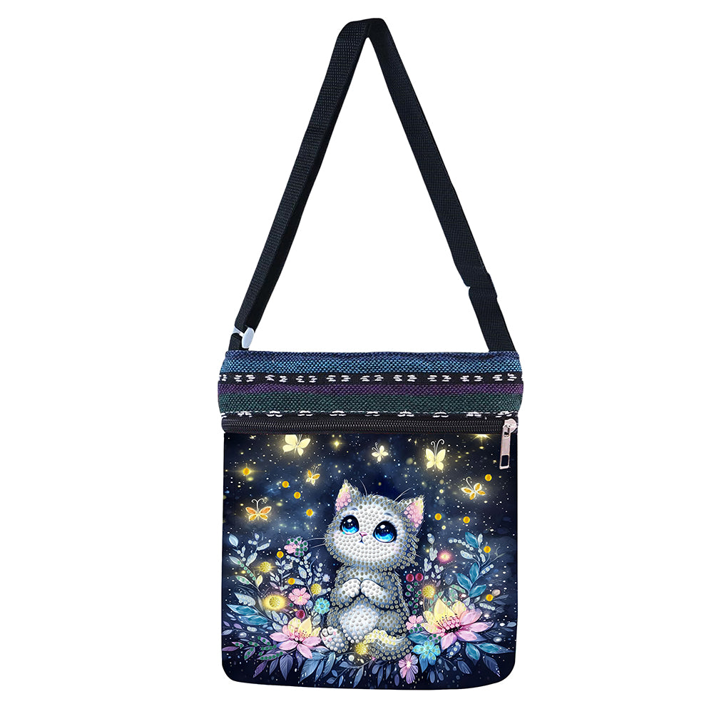 Bathing Elephant Special Shape Diamond Painting Crossbody Bag for Outdoor Travel