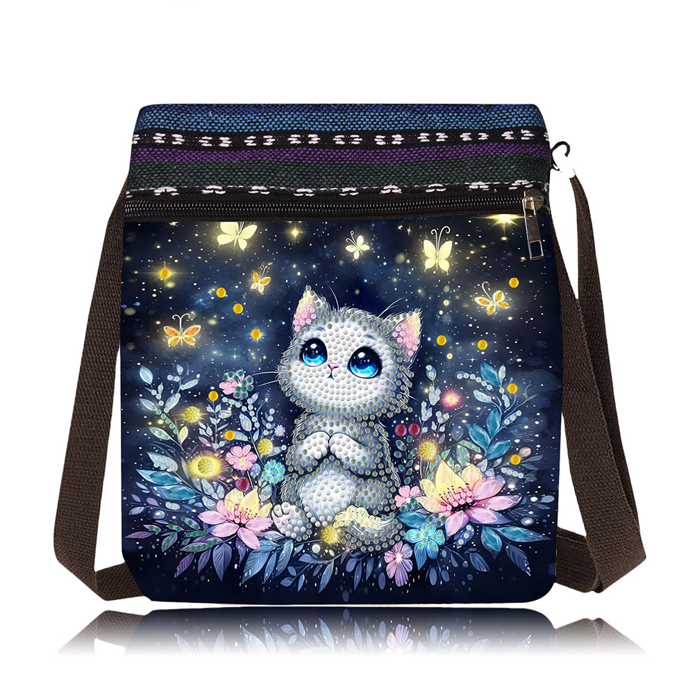 Bathing Elephant Special Shape Diamond Painting Crossbody Bag for Outdoor Travel