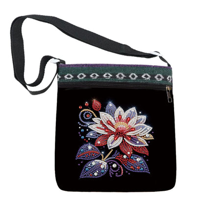 Bathing Elephant Special Shape Diamond Painting Crossbody Bag for Outdoor Travel