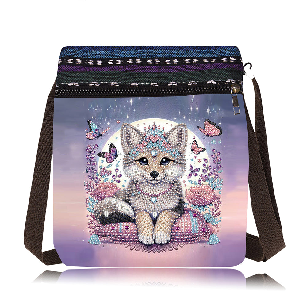 Bathing Elephant Special Shape Diamond Painting Crossbody Bag for Outdoor Travel