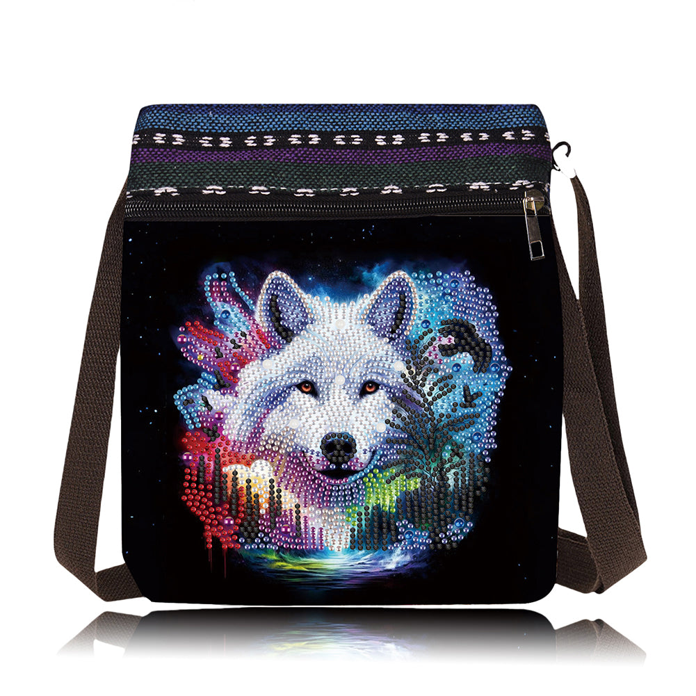 Bathing Elephant Special Shape Diamond Painting Crossbody Bag for Outdoor Travel