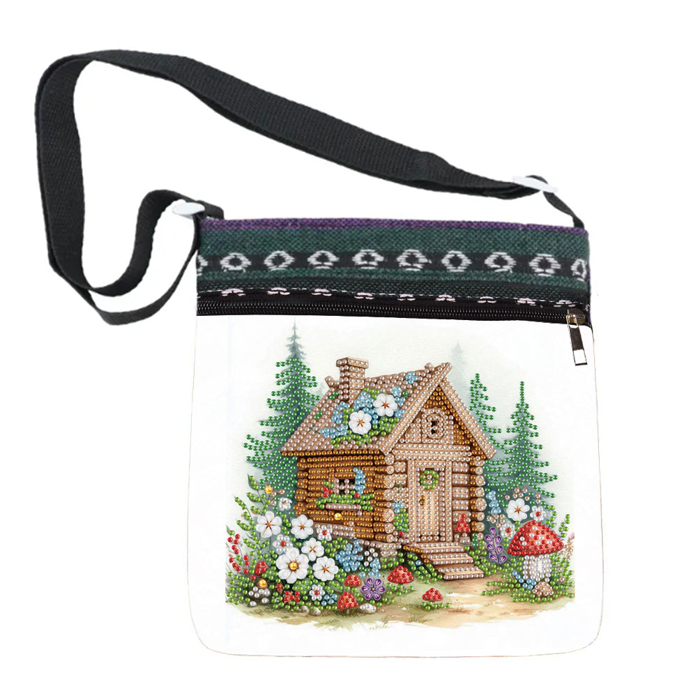 Bathing Elephant Special Shape Diamond Painting Crossbody Bag for Outdoor Travel