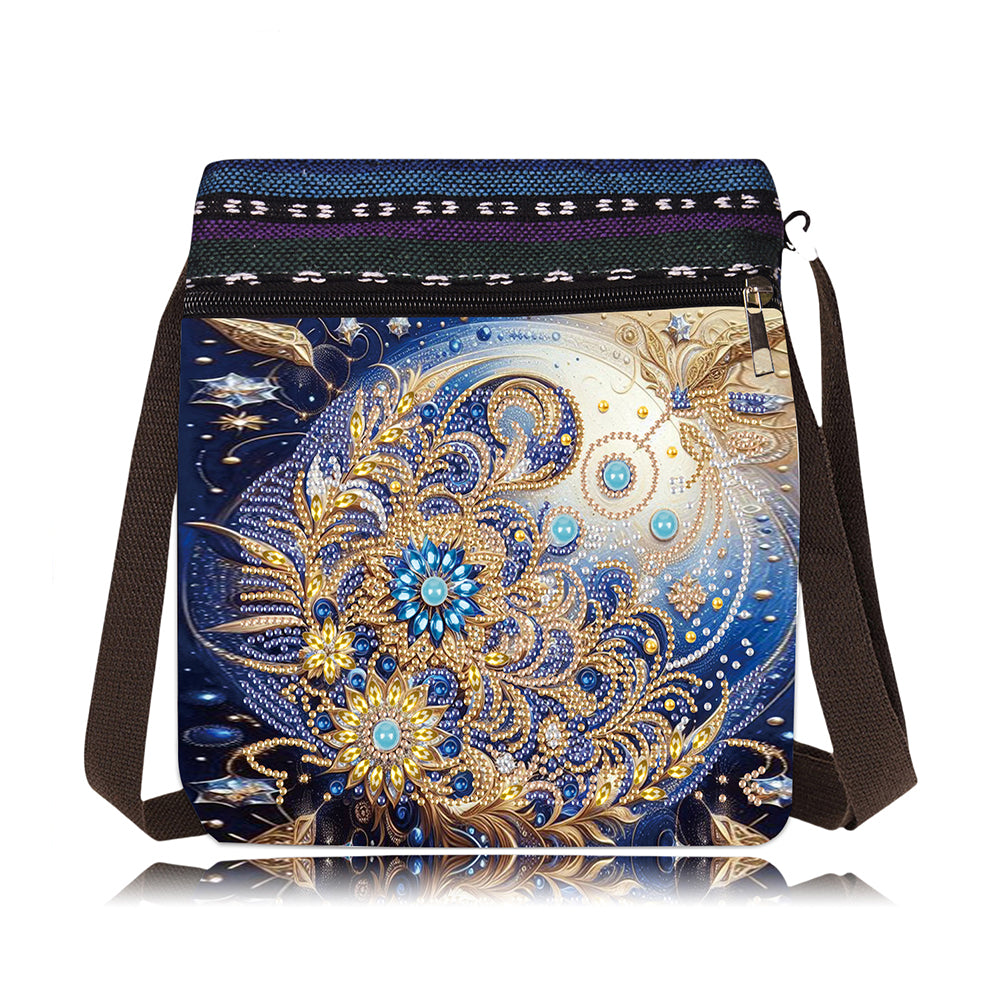 Bathing Elephant Special Shape Diamond Painting Crossbody Bag for Outdoor Travel