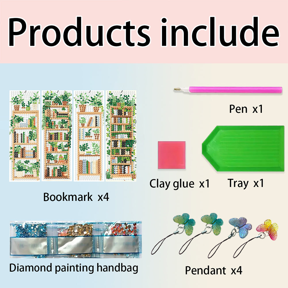 4 Pcs Animal Diamond Painting Bookmarks Diamond Art Bookmarks for Book Lovers