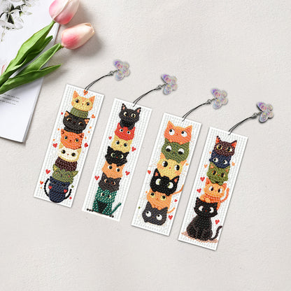 4 Pcs Animal Diamond Painting Bookmarks Diamond Art Bookmarks for Book Lovers