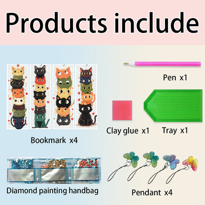 4 Pcs Animal Diamond Painting Bookmarks Diamond Art Bookmarks for Book Lovers