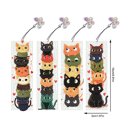 4 Pcs Animal Diamond Painting Bookmarks Diamond Art Bookmarks for Book Lovers