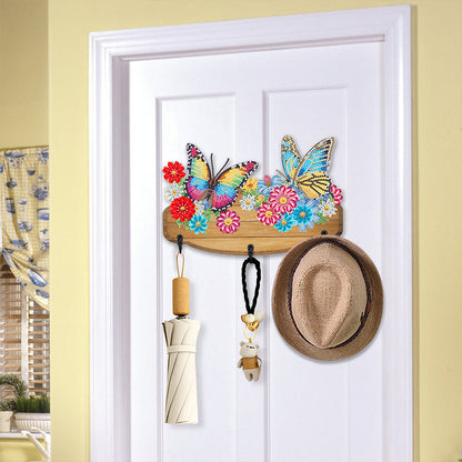 Butterfly Flower Decorative DIY Diamond Painting Art Hooks for Home Office Decor