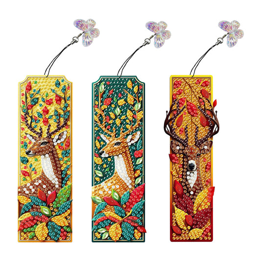 3 Pcs Flower Diamond Painting Bookmarks Diamond Art Bookmarks for Book Lovers