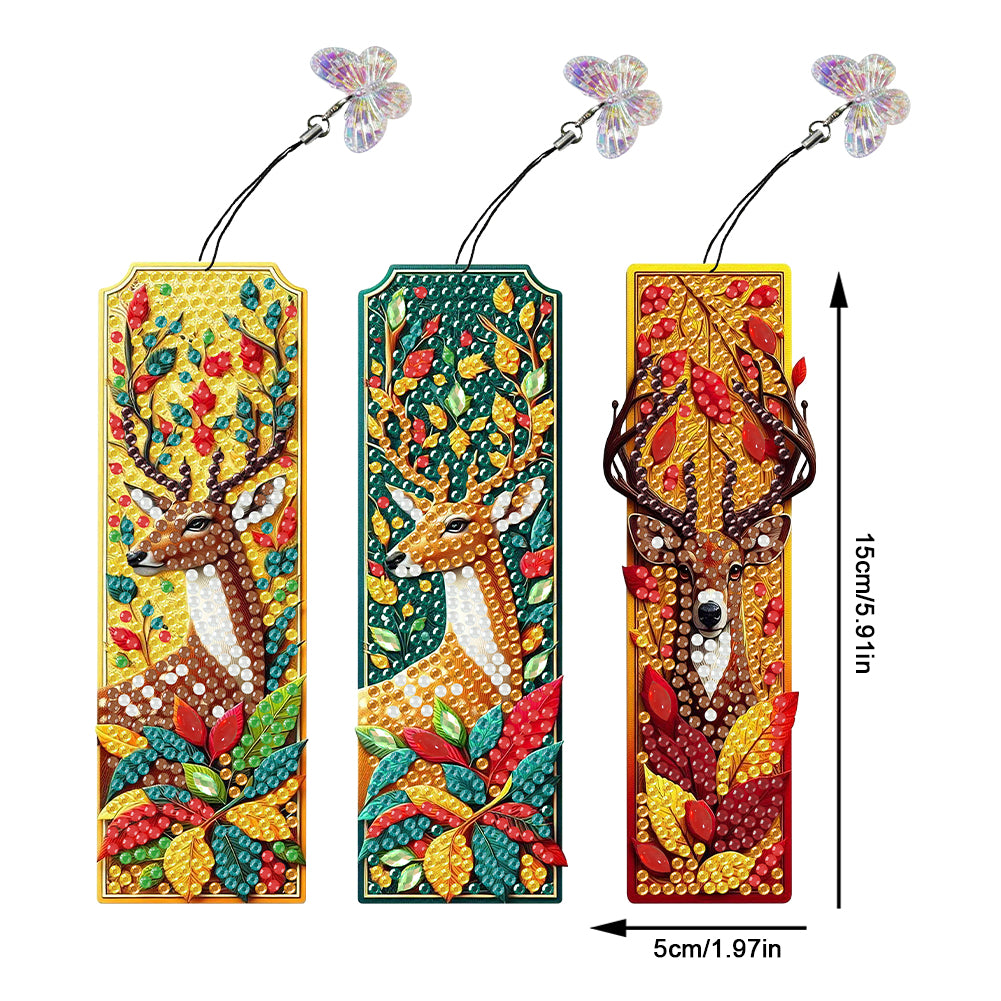 3 Pcs Flower Diamond Painting Bookmarks Diamond Art Bookmarks for Book Lovers
