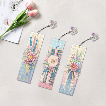 3 Pcs Flower Diamond Painting Bookmarks Diamond Art Bookmarks for Book Lovers