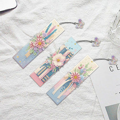 3 Pcs Flower Diamond Painting Bookmarks Diamond Art Bookmarks for Book Lovers