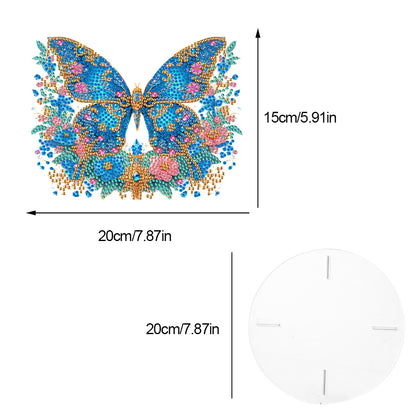 Acrylic Butterfly Round Flower Pot Riser Potted Plant Holder Rack for Home Decor