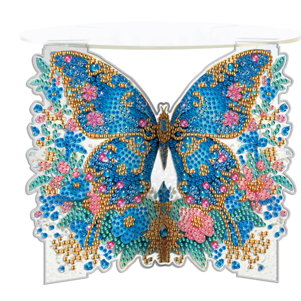 Acrylic Butterfly Round Flower Pot Riser Potted Plant Holder Rack for Home Decor