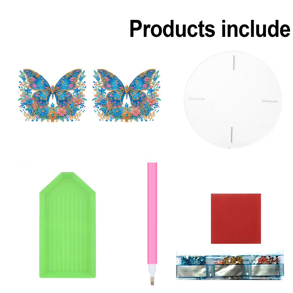 Acrylic Butterfly Round Flower Pot Riser Potted Plant Holder Rack for Home Decor