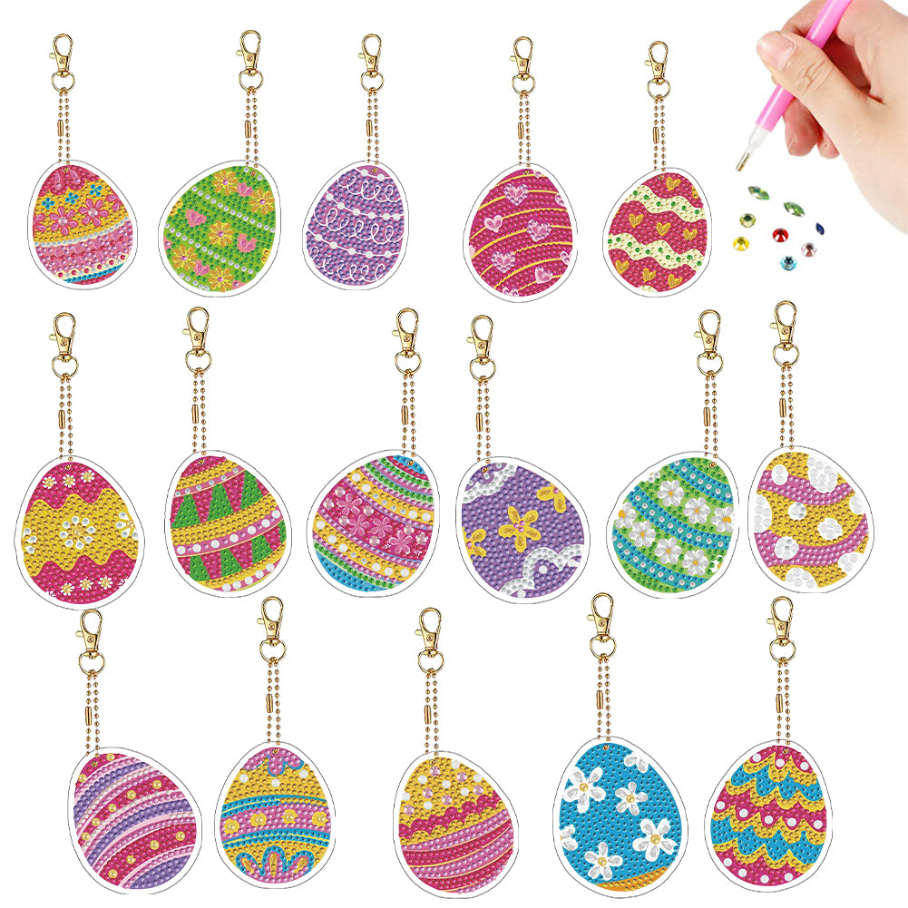 Double Sided Special Shape Animals Diamond Art Craft Keychain for Party Supplies