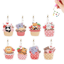 Load image into Gallery viewer, Double Sided Special Shape Animals Diamond Art Craft Keychain for Party Supplies
