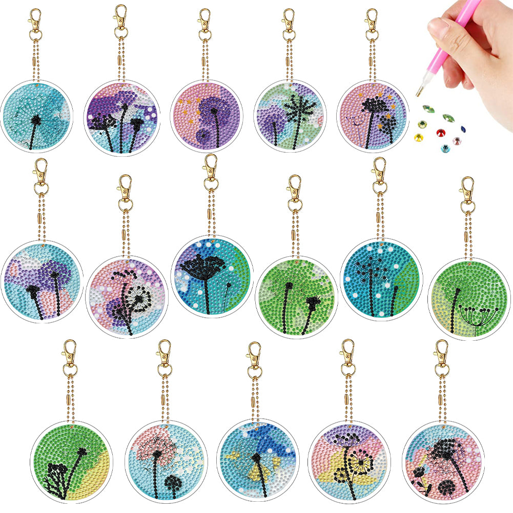 Double Sided Special Shape Animals Diamond Art Craft Keychain for Party Supplies