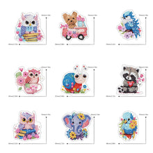 Load image into Gallery viewer, Double Sided Special Shape Animals Diamond Art Craft Keychain for Party Supplies
