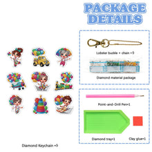 Load image into Gallery viewer, Double Sided Special Shape Animals Diamond Art Craft Keychain for Party Supplies
