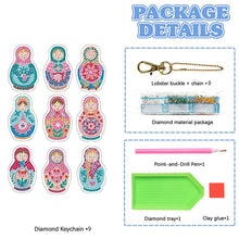 Load image into Gallery viewer, Double Sided Special Shape Animals Diamond Art Craft Keychain for Party Supplies
