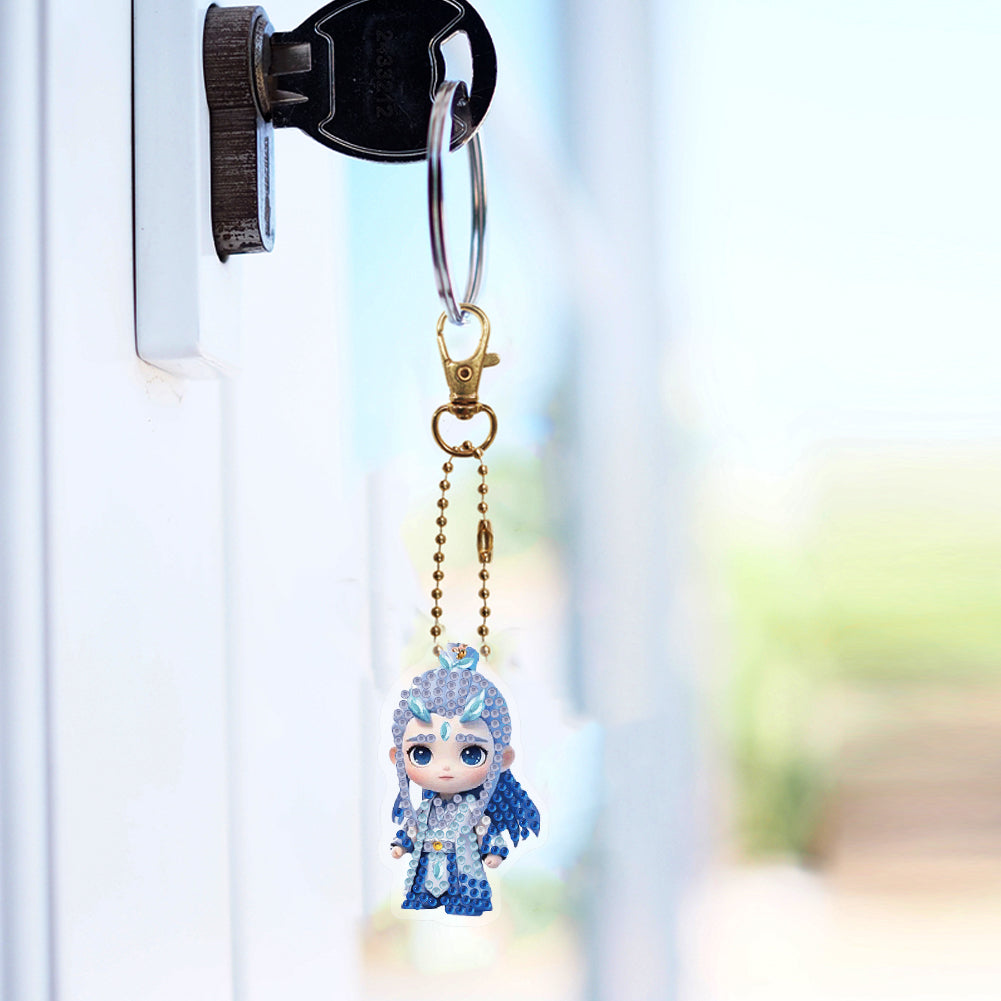 Double Sided Special Shape Animals Diamond Art Craft Keychain for Party Supplies