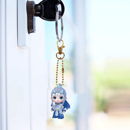 Double Sided Special Shape Animals Diamond Art Craft Keychain for Party Supplies