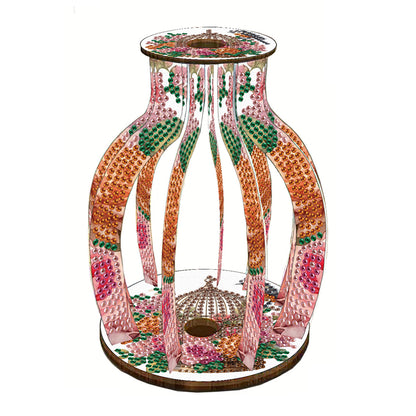 Acrylic Wood Diamond Painting Flower Vase 5D DIY Diamond Art Vase for Home Decor