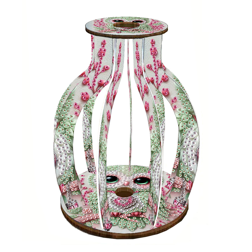 Acrylic Wood Diamond Painting Flower Vase 5D DIY Diamond Art Vase for Home Decor