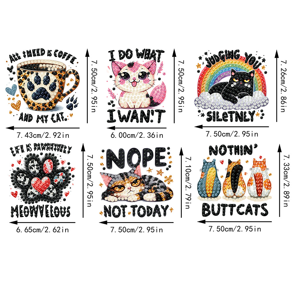 6Pcs Acrylic Animals Diamond Painting Refrigerator Magnet for Fridge Whiteboards