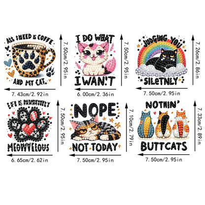 6Pcs Acrylic Animals Diamond Painting Refrigerator Magnet for Fridge Whiteboards