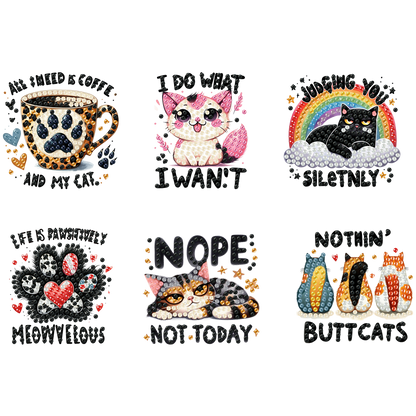 6Pcs Acrylic Animals Diamond Painting Refrigerator Magnet for Fridge Whiteboards