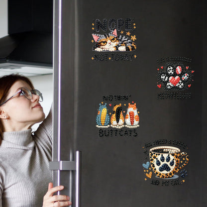 6Pcs Acrylic Animals Diamond Painting Refrigerator Magnet for Fridge Whiteboards