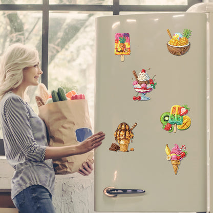 6Pcs Acrylic Animals Diamond Painting Refrigerator Magnet for Fridge Whiteboards
