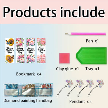 Animals 4Pcs Special Shape 5D DIY Diamond Painting Bookmark for Adults Beginners
