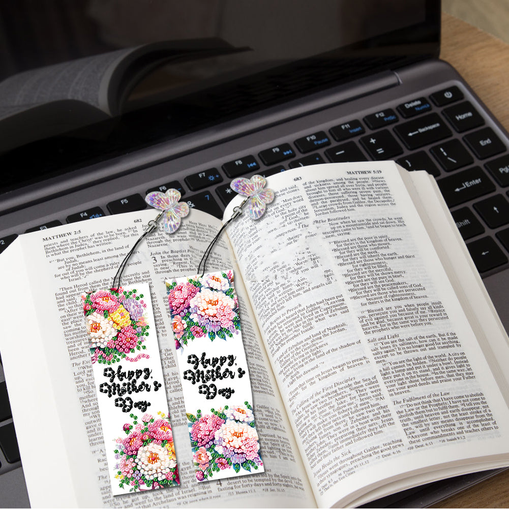 Animals 4Pcs Special Shape 5D DIY Diamond Painting Bookmark for Adults Beginners