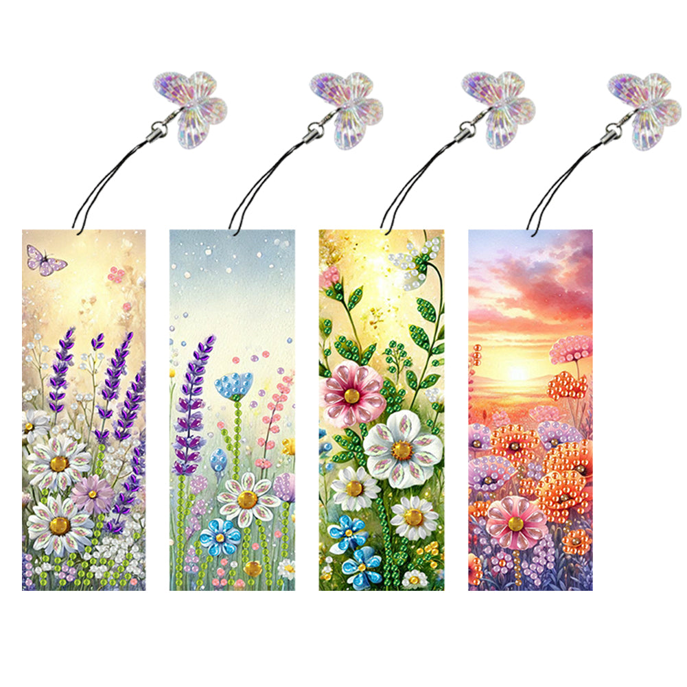 Animals 4Pcs Special Shape 5D DIY Diamond Painting Bookmark for Adults Beginners