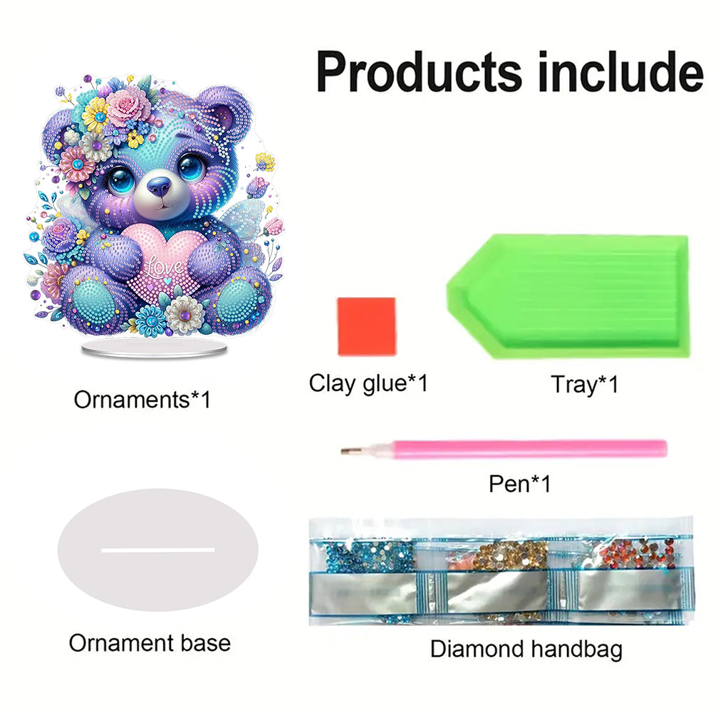 Acrylic Table Top Diamond Painting Ornament Kits for Home Office Desktop Decor