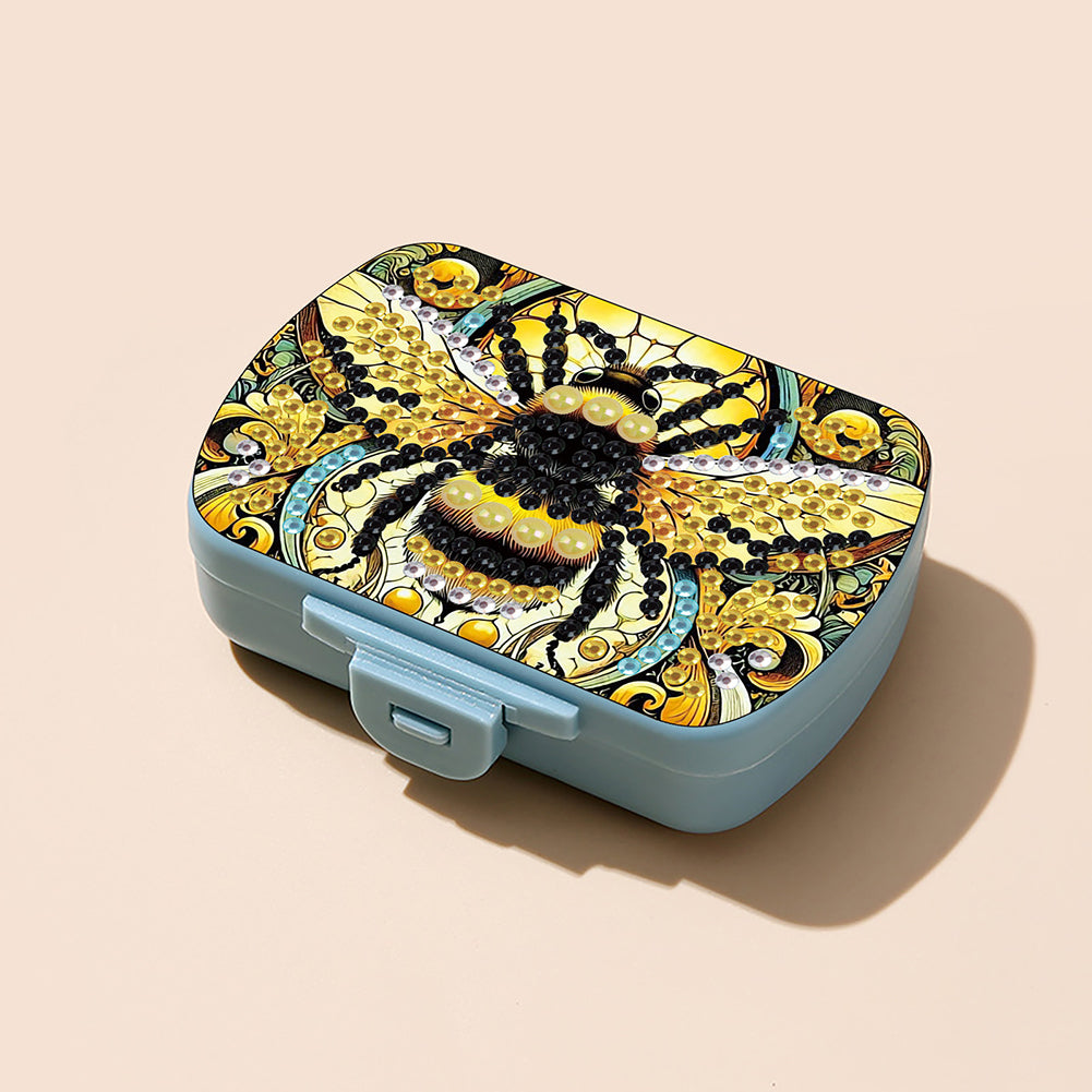 Flowers Diamond Painting Medicine Box Diamond Art Pill Storage Box for Art Craft