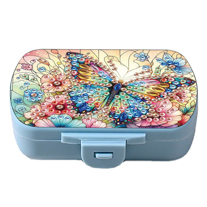 Flowers Diamond Painting Medicine Box Diamond Art Pill Storage Box for Art Craft