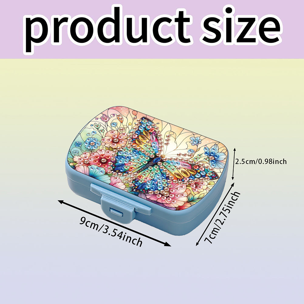Flowers Diamond Painting Medicine Box Diamond Art Pill Storage Box for Art Craft